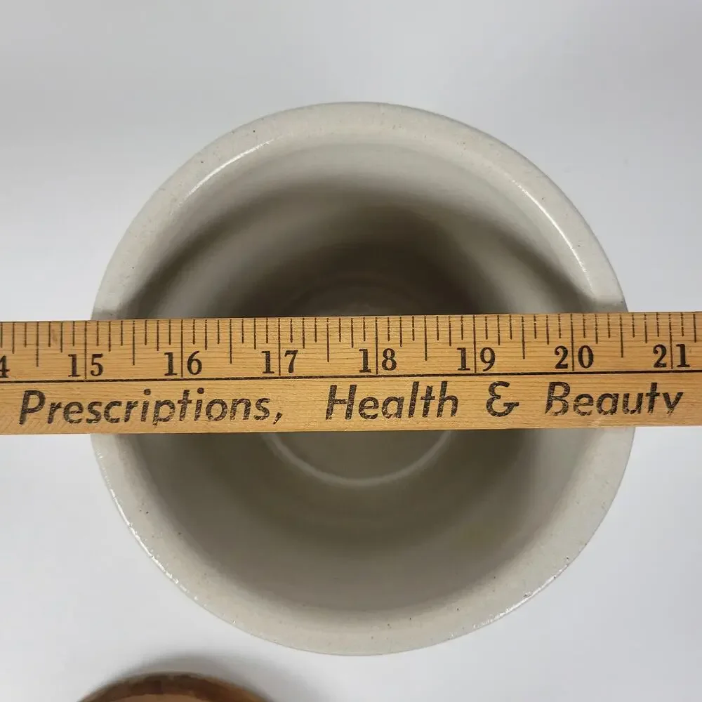 Vintage Roseville Stoneware Robinson Ransbottom High Jar White Crock 2qt #20 USA